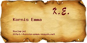 Kornis Emma névjegykártya